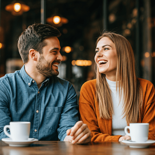 Two people on a date sharing a warm conversation