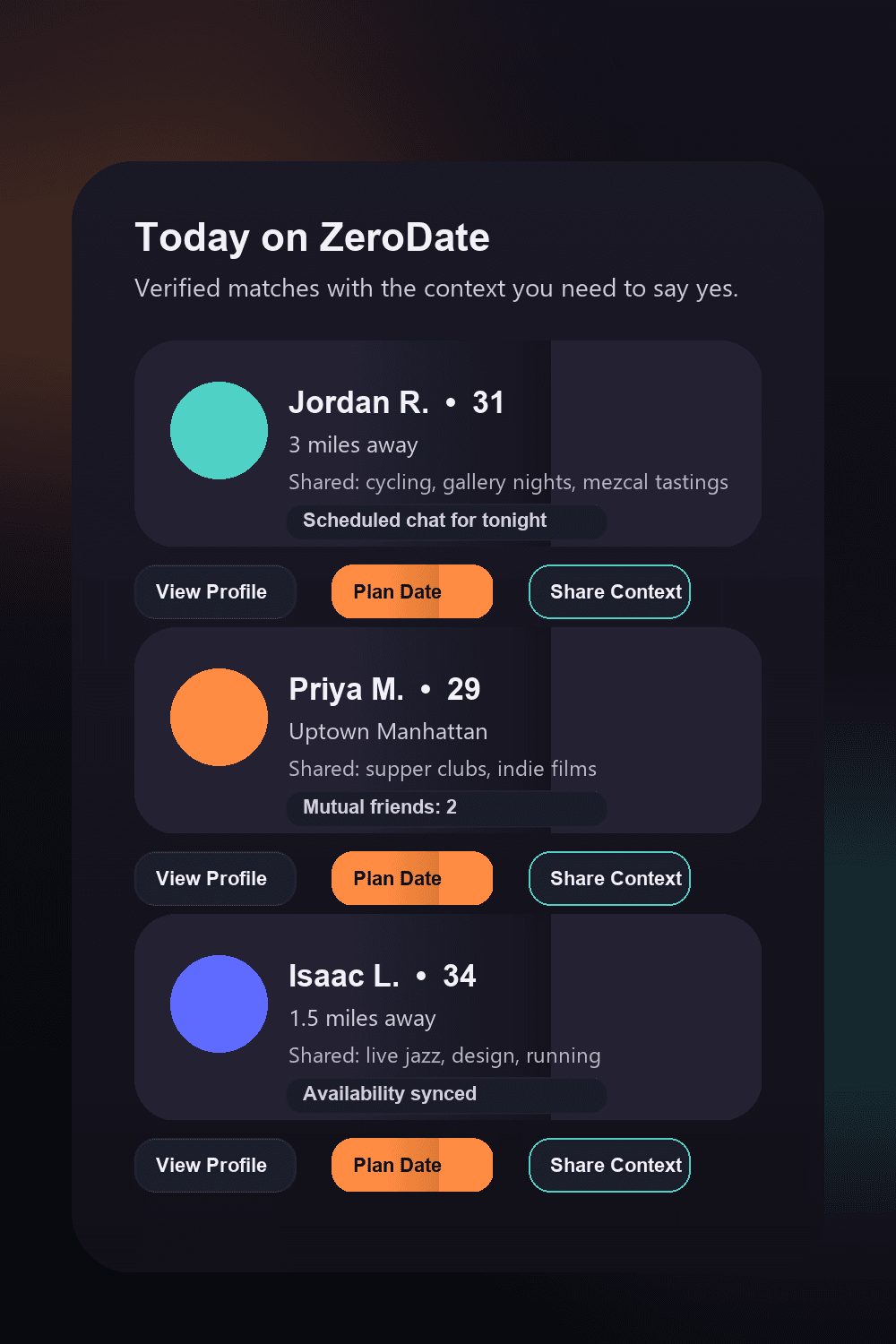Match feed with context on shared interests.